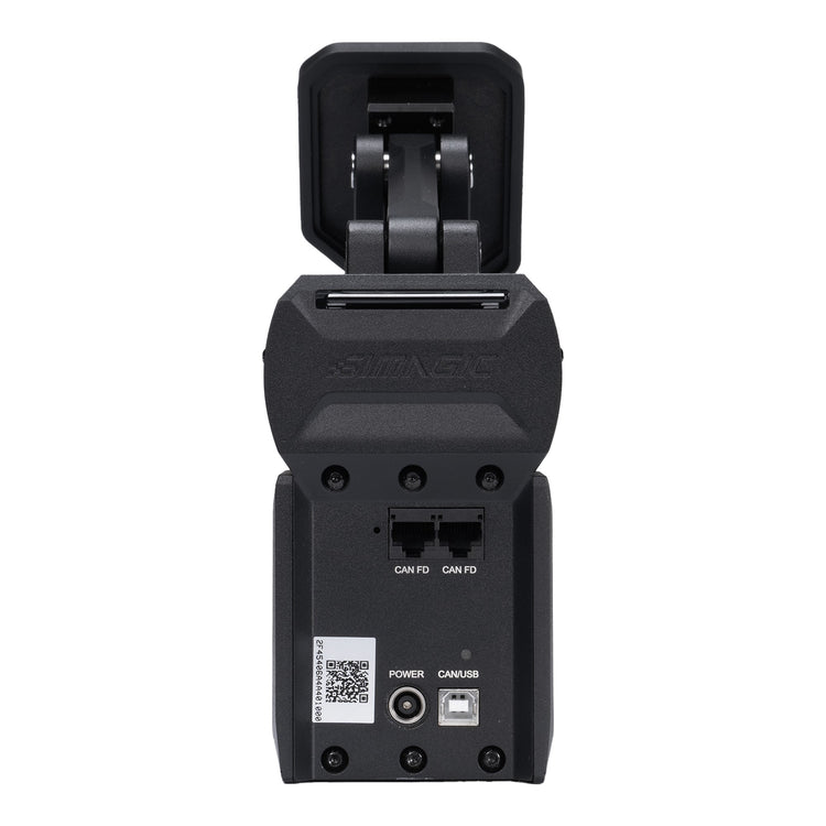 Pédale active Simagic P-Active – vue arrière, ports USB, RJ45 et alimentation