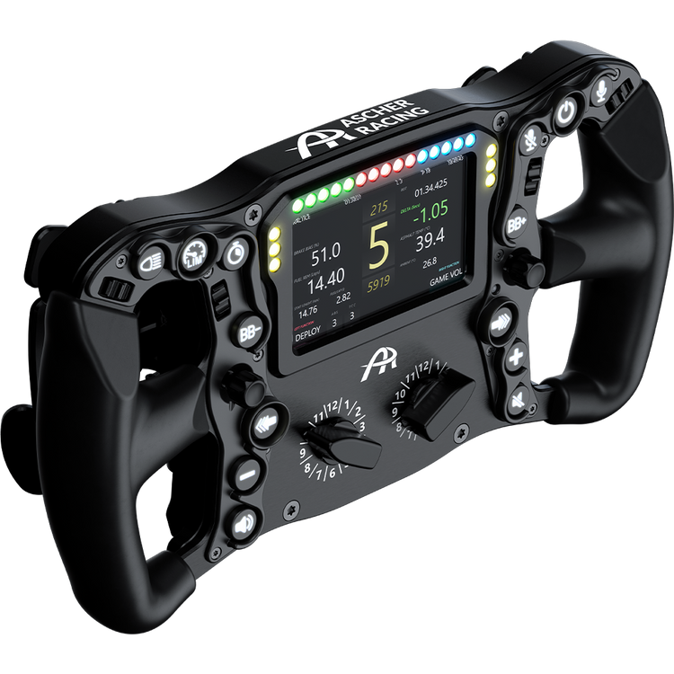 Ascher Racing Ultimate Black Edition sim racing steering wheel, view 2