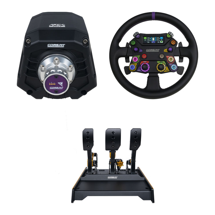 Conspit - Build your own bundle Ares CDR - Ares Apex 8Nm / 310 Apex Steering Wheel / CPP-Evo Hydraulic 3 Pedals